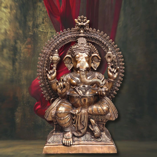 Massive Pure Brass Lord Ganesha Statue