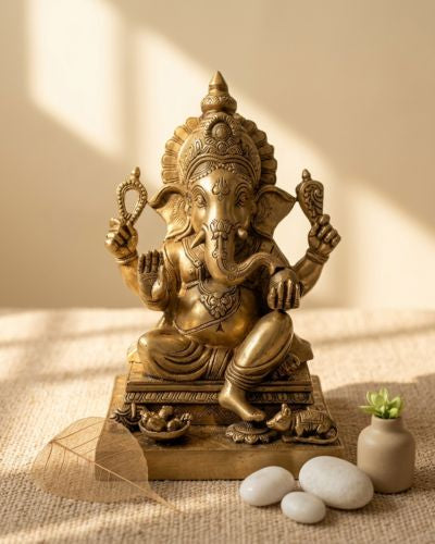 Buy Brass Ganesha Pooja Sitting With Base