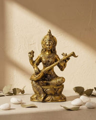 Buy Brass Saraswati Fine Carving
