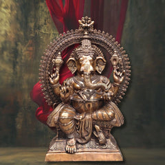 Massive Pure Brass Lord Ganesha Statue