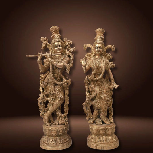 BRASS DETAILED RADHA KRISHNA IDOL