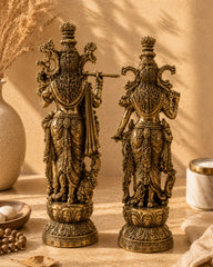 BRASS DETAILED RADHA KRISHNA IDOL