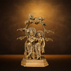 BRASS RADHA KRISHNA UNDER SACRED TREE IDOL