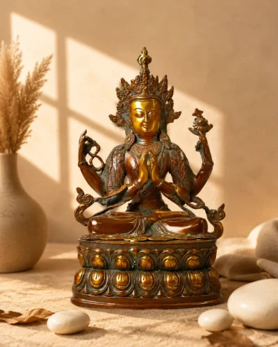 BRASS TARA HINDU DEITY STATUE