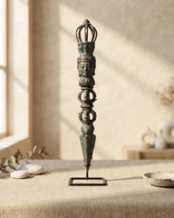 Balinese Bronze Dagger with Face of Buddha