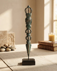 Balinese Bronze Dagger with Face of Buddha