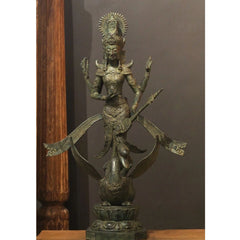 Balinese Broze Saraswati On Swan