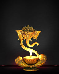 Brass-Abstract-ganesha-diya-1
