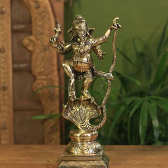 Brass Dancing Ganesh On Cobra