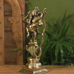 Brass Dancing Ganesh On Cobra