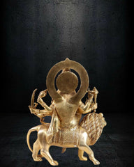 Brass-Durga-Ambe-Mata-on-Lion-Statue