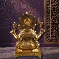 Brass Ganesh Murti Valampuri Vinayagar Idol