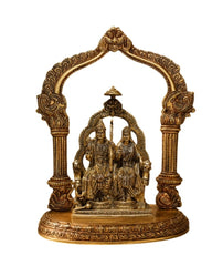 Brass Idol of Ram Sita Sitting On Singhasan