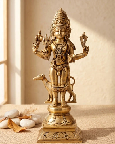 Buy Brass Kaal Bhairava Bhairo Baba Idol with Dog