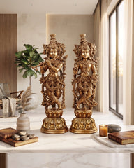 Brass Krishna Handcrafted Idol