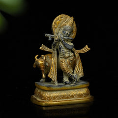 Brass Krishna Handcrafted Idol