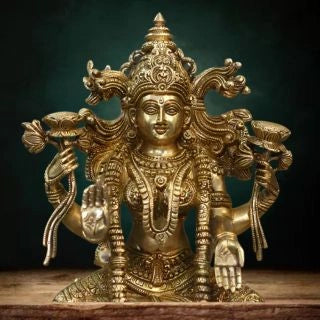 Brass-Laxmi-Seated-On-Lotus-Exceptional-Fine-Carving-7