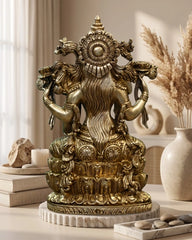 Buy Brass Laxmi Seated on Lotus -Exceptional Fine Carving