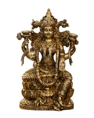 Buy Brass Laxmi Seated on Lotus -Exceptional Fine Carving