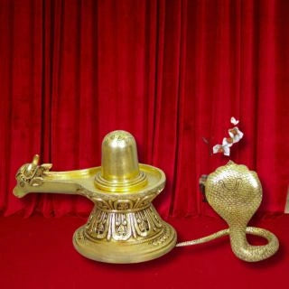 Brass Lingam With Nagam Idol