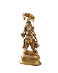 Brass Lord Ganesha Idol with Umbrella Statue