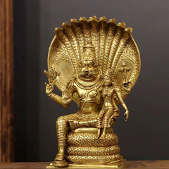 Brass Narsimha Laxmi 14 Sculpture
