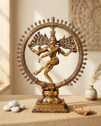 Brass Nataraja Dancing Shiva Statue (Large)