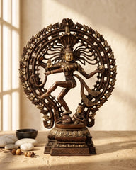 Brass Natraj Statue - Antique Handcrafted Finish