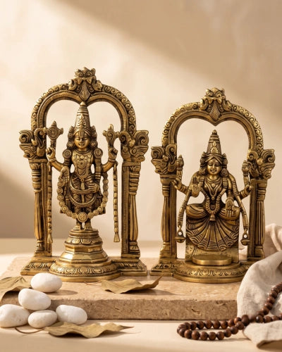 Buy Brass Padmavati and Balaji Venkateshwar Pair