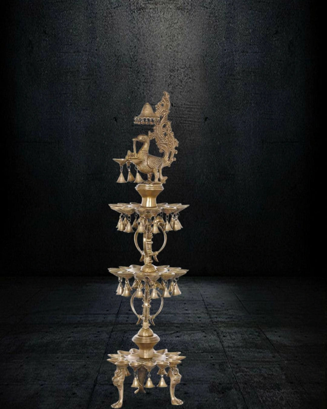 Brass-Peacock-Lamp-Set-41-inch