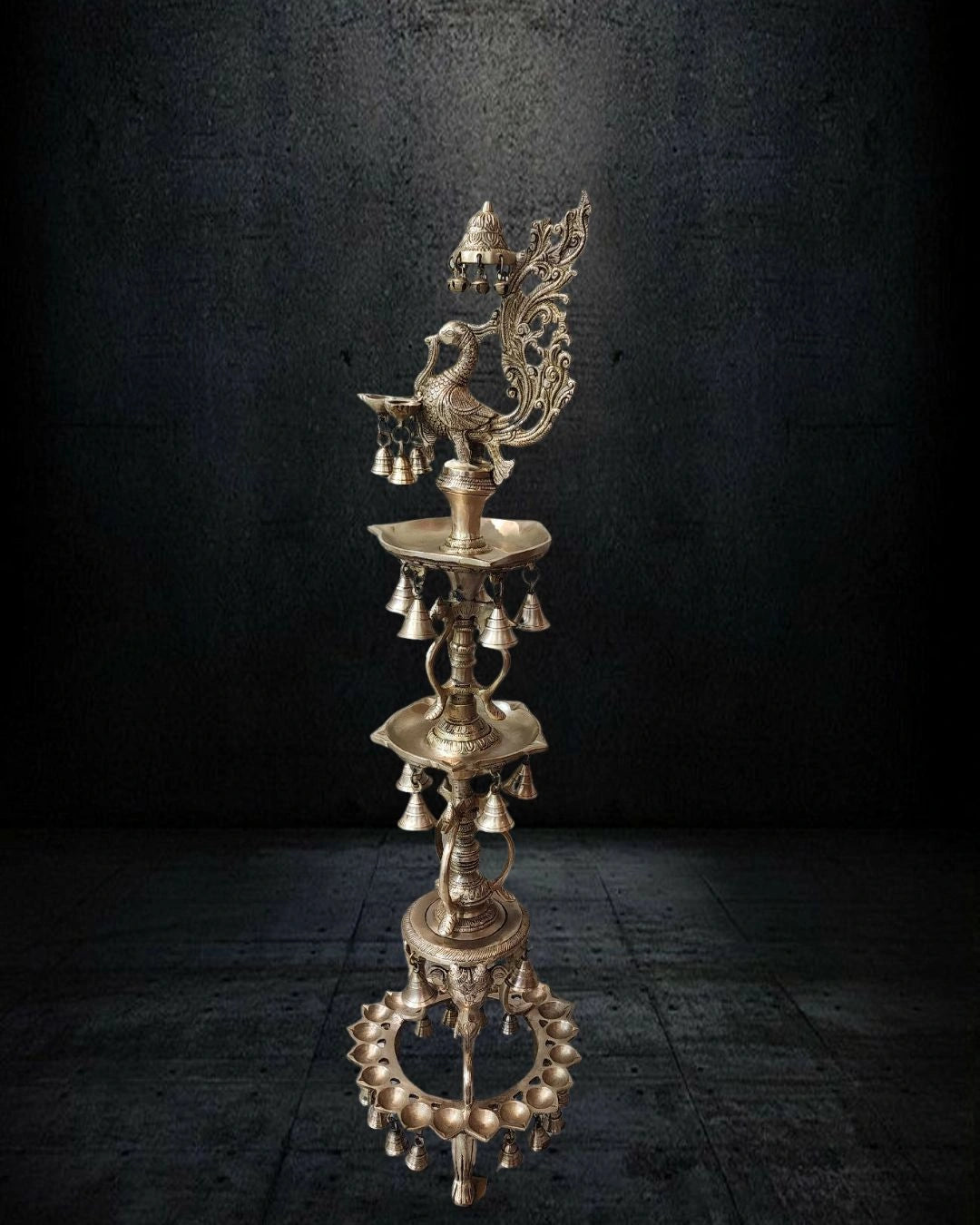 Brass-Peacock-Lamp-Set-41-inch