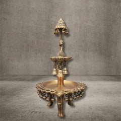 Brass Peacock Oil Lamp Stand