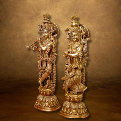 Brass Krishna Handcrafted Idol
