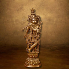 Brass Krishna Handcrafted Idol
