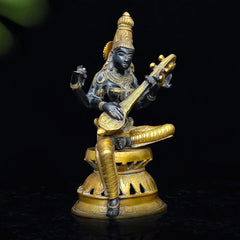 Brass Saraswati Antique Statue
