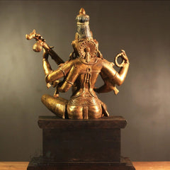 Brass Saraswati Vintage Finish