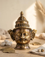 Buy Brass Shiva And Gauri Mukhlingam Mask