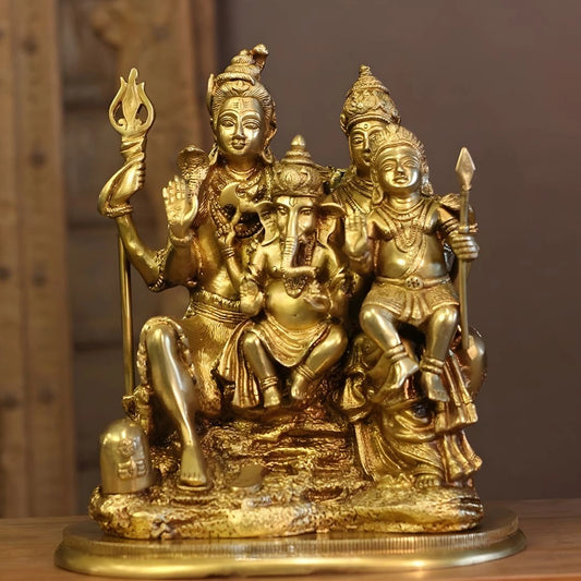 Brass Shiva Family 12