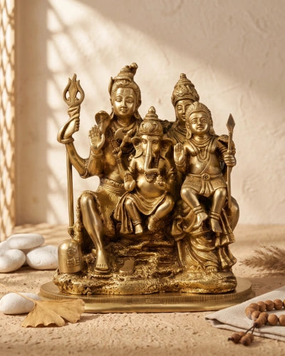 Brass Shiva Family 12