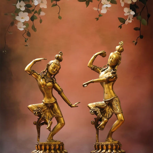 Handmade Brass Dancing Shiva Parvati Statue