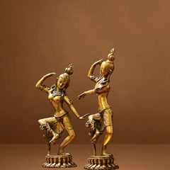 Handmade Brass Dancing Shiva Parvati Statue