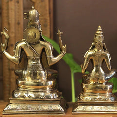 Brass Shiva Parvati Sitting Idol