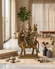Brass Shiva Parvati on Bull