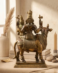 Brass Shiva Parvati on Bull