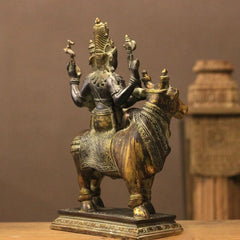 Brass Shiva Parvati on Bull