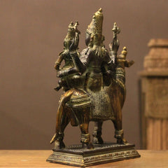 Brass Shiva Parvati on Bull