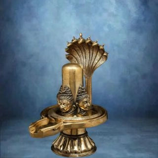 Brass-Shivalingam-with-Four-Shiva-Faces-and-Nine-Hooded-Serpent-Protection-2