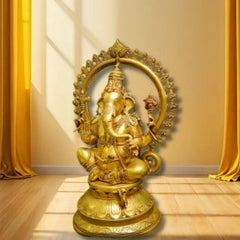 Brass Sitting Ganesh Idol