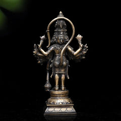 Brass Handcrafted Standing Panchmukhi Hanuman Idol