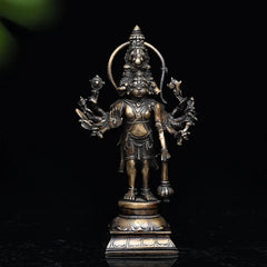 Brass Handcrafted Standing Panchmukhi Hanuman Idol